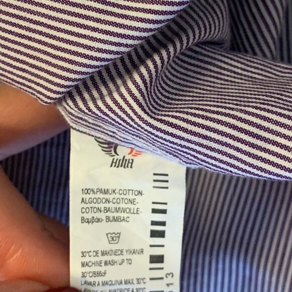 XDNY Slim Fit Purple Stripe Button Up Dress Shirt - Picture 3 of 8